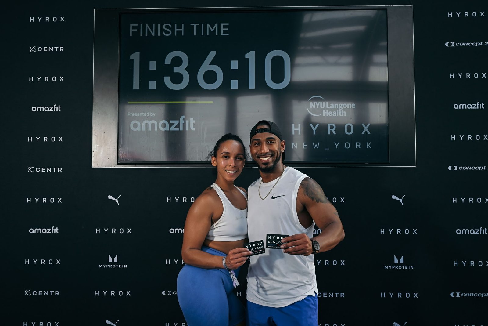 Yves and Sadie Casseus, founders and trainers of 4Real Fitness, at HYROX New York